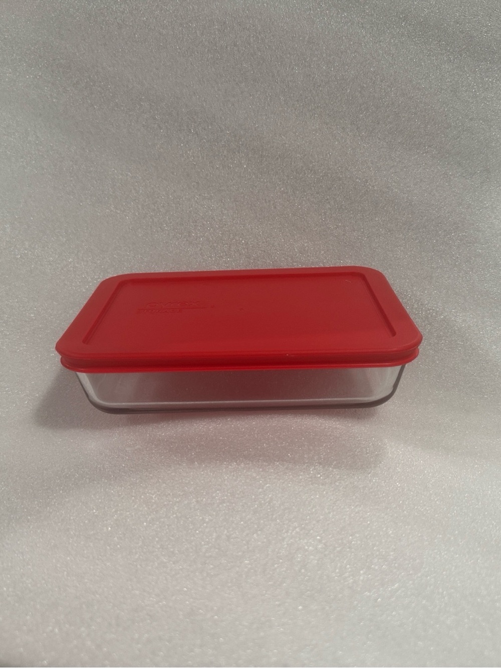Pyrex 7210 Glass 3 Cup 7" x 5" x 1.5" Baking Casserole Red Lid Made In USA NIB